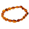 Certified Baltic Amber Bean Beads Bracelet Elasticated - Sizes Child to Adult