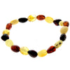 Certified Baltic Amber Bean Beads Bracelet Elasticated - Sizes Child to Adult