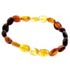 Certified Baltic Amber Bean Beads Bracelet Elasticated - Sizes Child to Adult