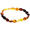 Certified Baltic Amber Bean Beads Bracelet Elasticated - Sizes Child to Adult