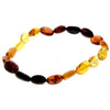 Certified Baltic Amber Bean Beads Bracelet Elasticated - Sizes Child to Adult