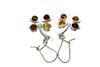 925 Sterling Silver & Baltic Amber Lucky Clover Drop Earrings G011