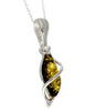 925 Sterling Silver & Genuine Baltic Amber Modern Pendant - G203