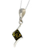 925 Sterling Silver & Genuine Baltic Amber Classic Pendant - G204