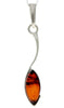 925 Sterling Silver & Genuine Baltic Amber Classic Pendant - G206
