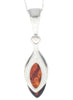 925 Sterling Silver & Genuine Baltic Amber Classic Pendant - G209