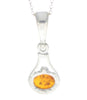 925 Sterling Silver & Genuine Baltic Amber Classic Pendant - G210