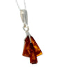 925 Sterling Silver & Genuine Baltic Amber Modern Pendant - G217