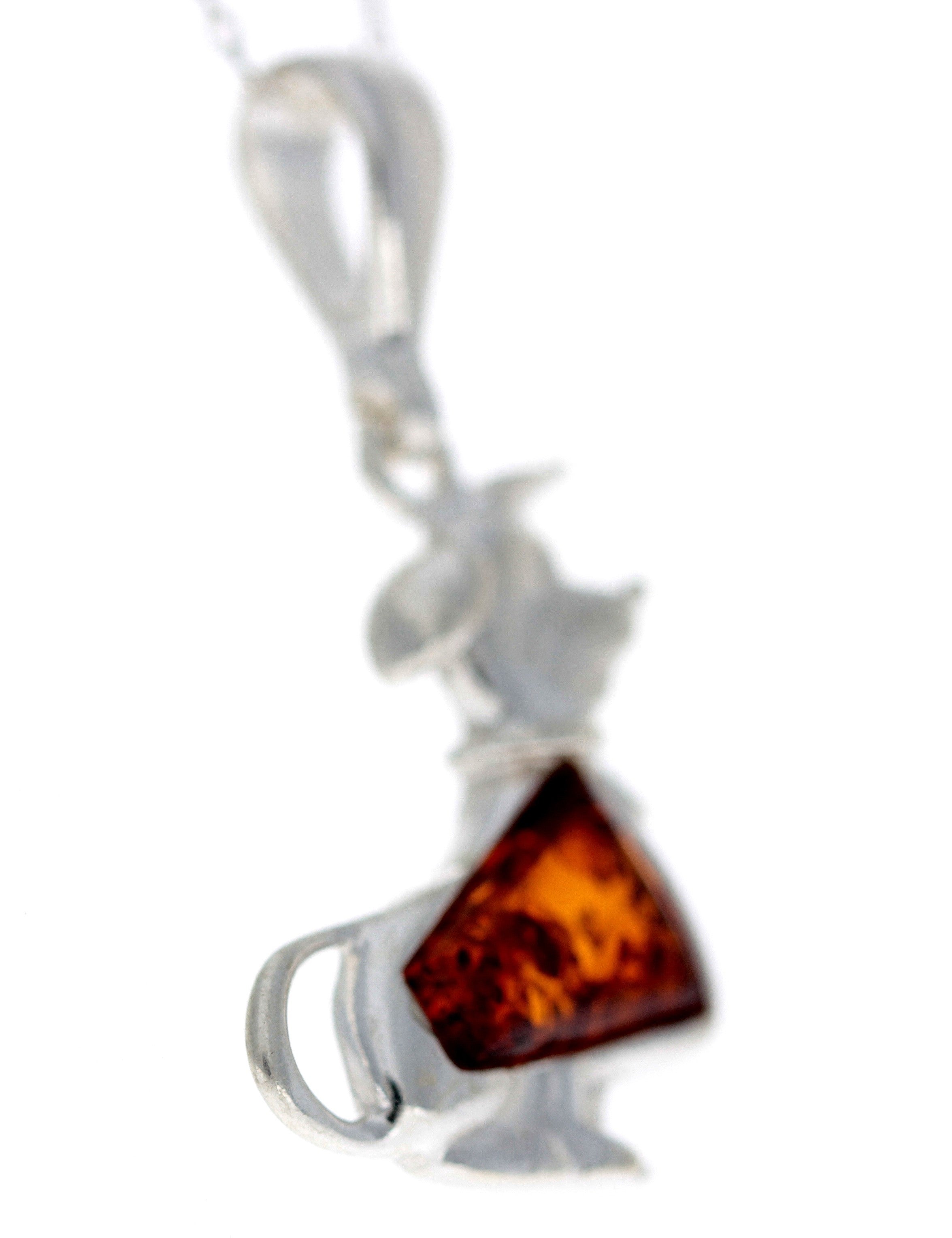 925 Sterling Silver Dog with Baltic Amber - G224