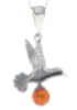 925 Sterling Silver Bird with Baltic Amber Ball - G227