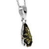 925 Sterling Silver & Baltic Amber Modern Teardrop Pendant - G233