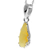 925 Sterling Silver & Baltic Amber Modern Teardrop Pendant - G233