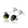 925 Sterling Silver & Genuine Baltic Amber Small Hearts Studs Earrings - GL011