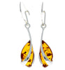 Sterling Silver with Amber Modern Drop Earrings - GL069B