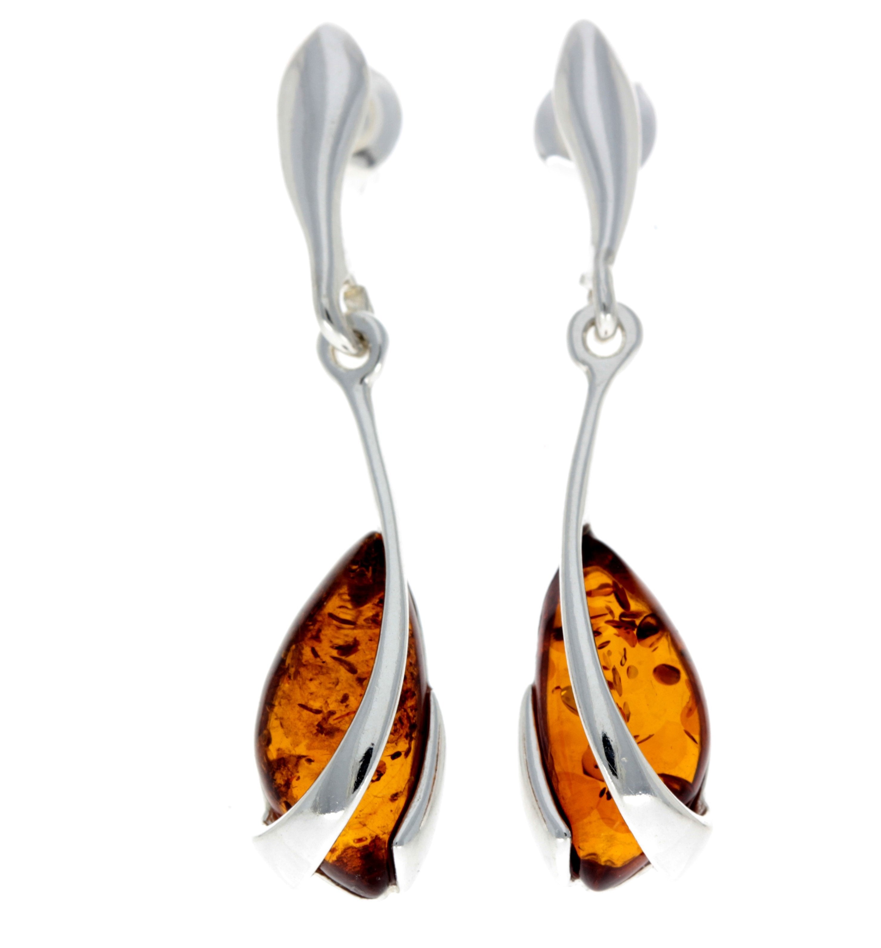 Designer Drop Earrings - SilverAmberJewellery