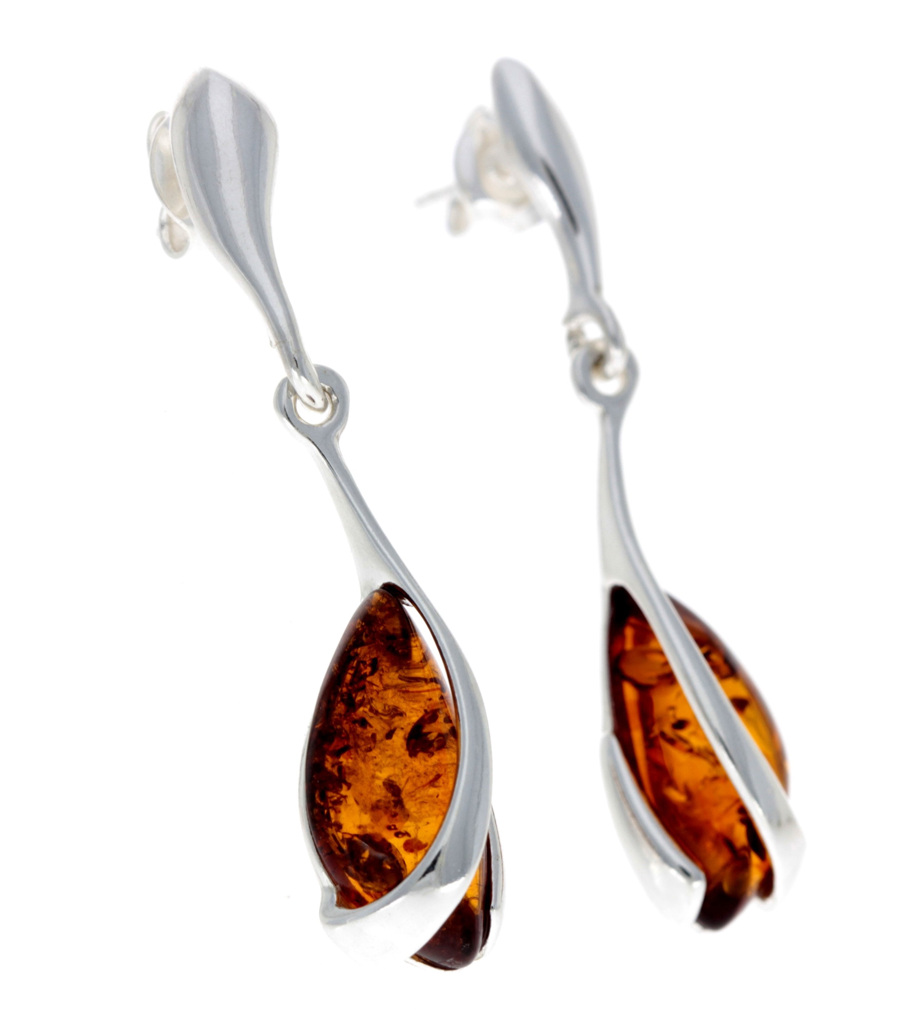 Designer Drop Earrings - SilverAmberJewellery