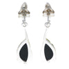 Sterling Silver with Amber Modern Drop Earrings - GL069B