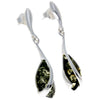 Sterling Silver with Amber Modern Drop Earrings - GL069B