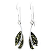 Sterling Silver with Amber Modern Drop Earrings - GL069B