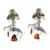 925 Sterling Silver Elephant on Baltic Amber Ball Drop Earrings GL083