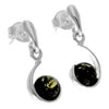 925 Sterling Silver & Genuine Baltic Amber Delicate Drop Earrings - GL1011