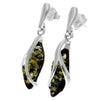 925 Sterling Silver & Baltic Amber Modern Earrings - GL131