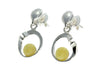 925 Sterling Silver & Baltic Amber Modern Drop Earrings GL147