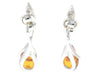 925 Sterling Silver with Amber Modern Drop Earrings - GL151