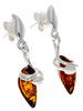 925 Sterling Silver & Baltic Amber Art Deco Earrings - GL158