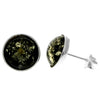 925 Sterling Silver & Genuine Baltic Amber Classic Round Studs Earrings various sizes - GL189