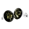 925 Sterling Silver & Genuine Baltic Amber Classic Round Studs Earrings various sizes - GL189