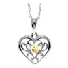 925 Sterling Silver & Baltic Amber Modern Heart Pendant - GL2006