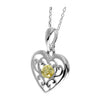 925 Sterling Silver & Baltic Amber Modern Heart Pendant - GL2006