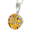 925 Sterling Silver & Genuine Baltic Amber Tree of Life Pendant - GL2031