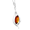 925 Sterling Silver & Genuine Baltic Amber Large Modern Pendant - GL208