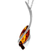 925 Sterling Silver & Genuine Baltic Amber Modern  Pendant GL215