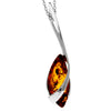 925 Sterling Silver & Genuine Baltic Amber Modern  Pendant GL215