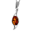 925 Sterling Silver & Genuine Baltic Amber  Modern Dial  Pendant - GL216