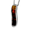 925 Sterling Silver & Genuine Baltic Amber Modern  Drop  Pendant  GL241