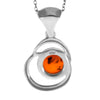 925 Sterling Silver & Genuine Baltic Amber Classic  Modern  Pendant - GL254