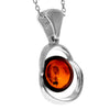 925 Sterling Silver & Genuine Baltic Amber Classic  Modern  Pendant - GL254