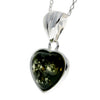 925 Sterling Silver & Genuine Baltic Amber Classic Heart Pendant - GL256B