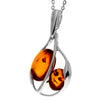 925 Sterling Silver & Genuine Baltic Amber Modern Pendant  GL265