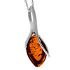 925 Sterling Silver & Genuine Baltic Amber Classic  Teardrop Modern  Pendant - GL282