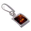 925 Sterling Silver & Genuine Baltic Amber Modern Pendant - GL325