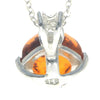 925 Sterling Silver & Genuine Baltic Amber Classic Pendant - GL338