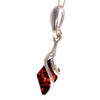 925 Sterling Silver & Genuine Baltic Amber Modern Pendant - GL343