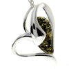 925 Sterling Silver & Genuine Baltic Amber Heart Pendant - GL346