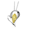 925 Sterling Silver & Genuine Baltic Amber Heart Pendant - GL346