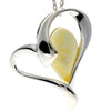 925 Sterling Silver & Genuine Baltic Amber Heart Pendant - GL346